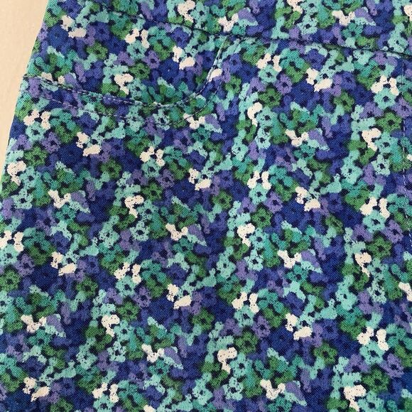 Soft Surroundings Petite Small Super Stretch Capri Pants Cropped Floral Blue - Picture 4 of 12